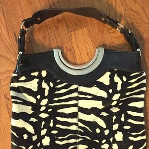 Ann Taylor Leather Calf Fur Purse